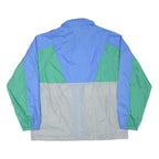 Mens Blue & Green Colourblock Zip Up Lightweight Polyamide Jacket L Windbreaker