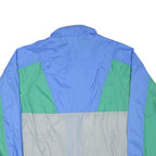 Mens Blue & Green Colourblock Zip Up Lightweight Polyamide Jacket L Windbreaker