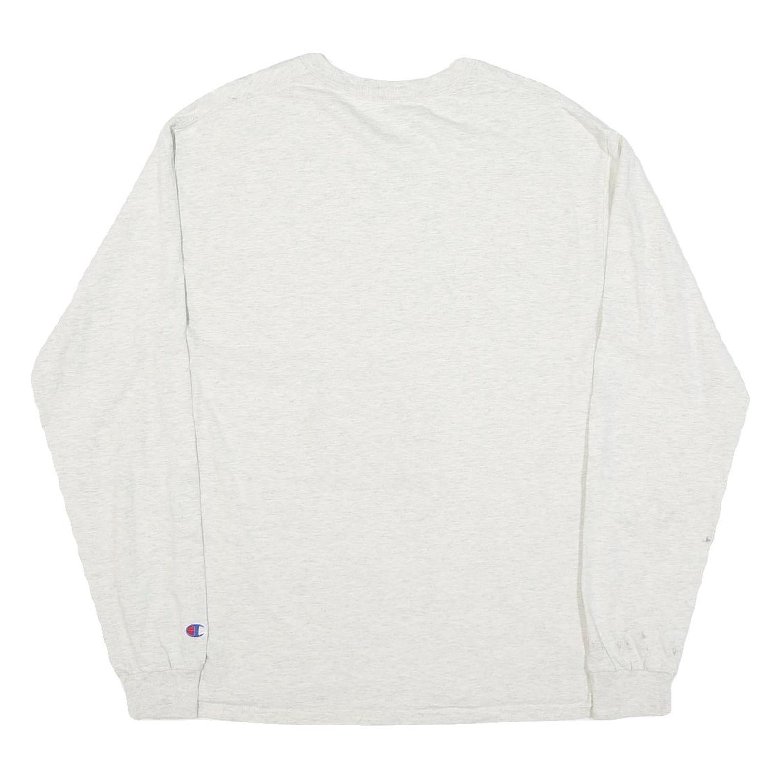 CHAMPION Mens White Purdue Graphic Long Sleeve Crew Neck T-Shirt M Cotton Blend