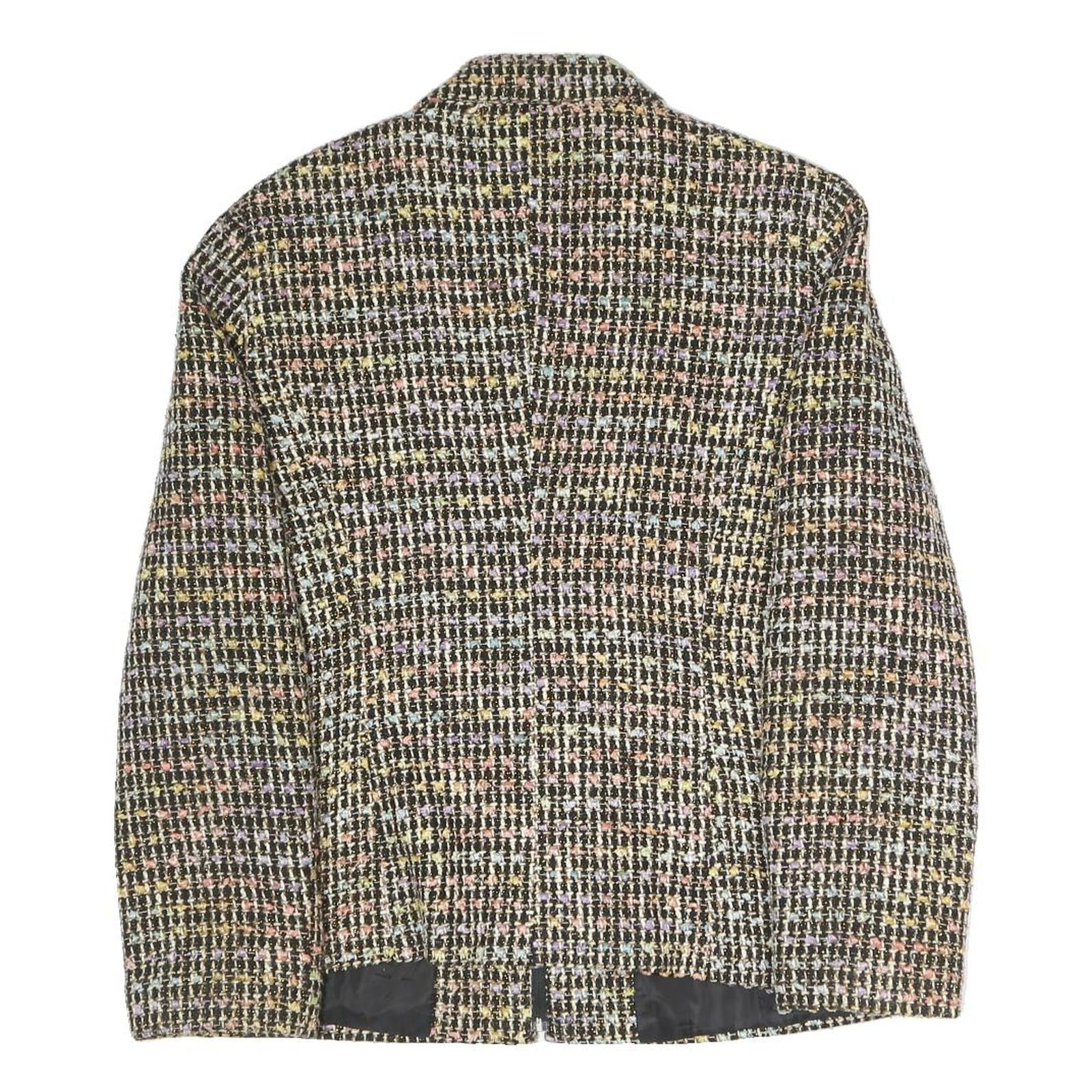 SAG HARBOUR Womens Black & Multicolour Check Blazer Jacket UK 16 Polyester Blend