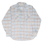LEVI'S Mens Blue & Brown Plaid Shirt XL Cotton Blend Button Closure Long Sleeve