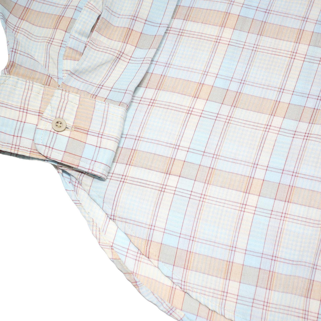 LEVI'S Mens Blue & Brown Plaid Shirt XL Cotton Blend Button Closure Long Sleeve