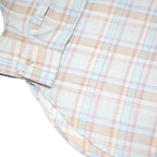 LEVI'S Mens Blue & Brown Plaid Shirt XL Cotton Blend Button Closure Long Sleeve