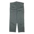 Mens Cotton Blend Relaxed Fit Green Button Closure Trousers W39 L28 Workwear