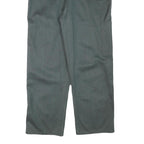Mens Cotton Blend Relaxed Fit Green Button Closure Trousers W39 L28 Workwear