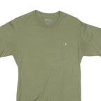 CHAMPION Mens Green Crew Neck Short Sleeve S Cotton Blend T-Shirt Logo