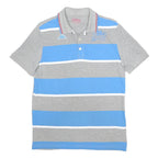 KAPPA Mens Grey & Blue Cotton Short Sleeve Striped L Polo Shirt Sailing
