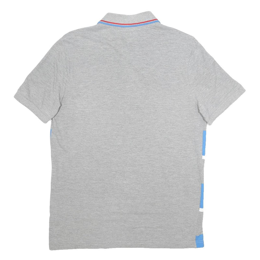 KAPPA Mens Grey & Blue Cotton Short Sleeve Striped L Polo Shirt Sailing