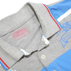 KAPPA Mens Grey & Blue Cotton Short Sleeve Striped L Polo Shirt Sailing