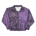 RODIN Mens Purple & Check Zip Jacket L Nylon Casual Lightweight Outerwear