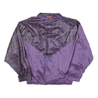 RODIN Mens Purple & Check Zip Jacket L Nylon Casual Lightweight Outerwear
