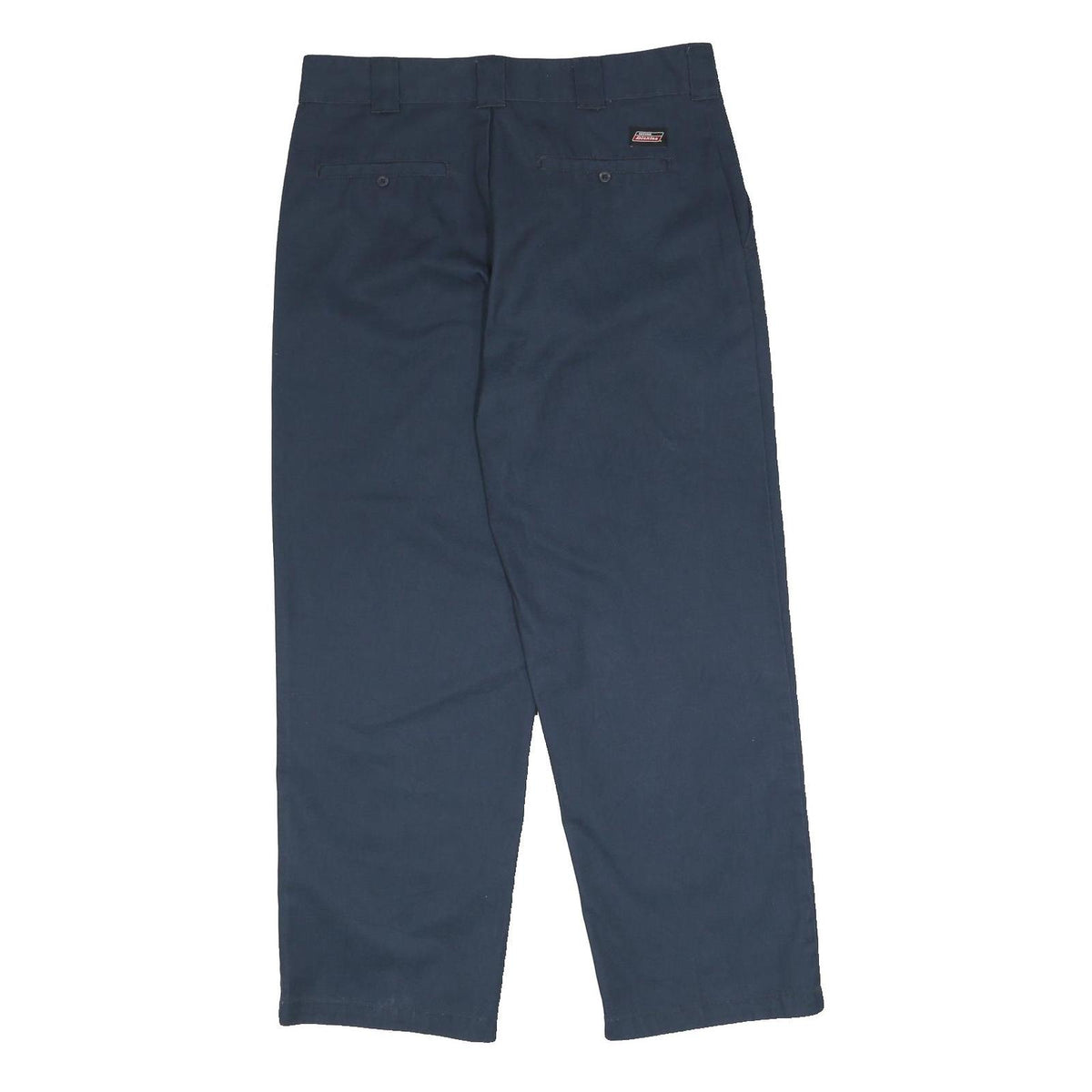 DICKIES Mens Cotton Blend Navy Relaxed Straight Trousers W36 L30 Workwear