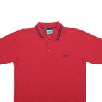 UMBRO Mens Red Polo Shirt L Cotton Blend Short Sleeve Basic Sportswear