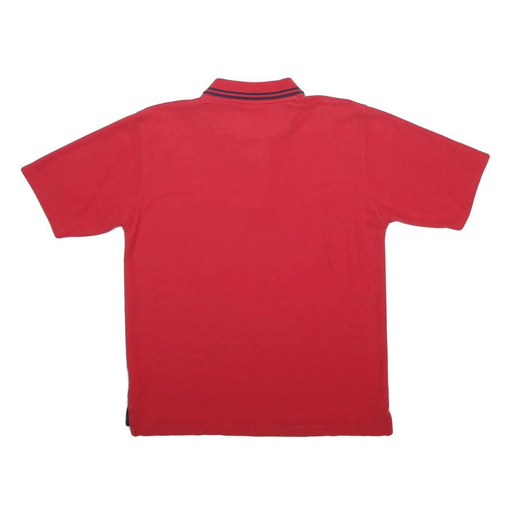 UMBRO Mens Red Polo Shirt L Cotton Blend Short Sleeve Basic Sportswear