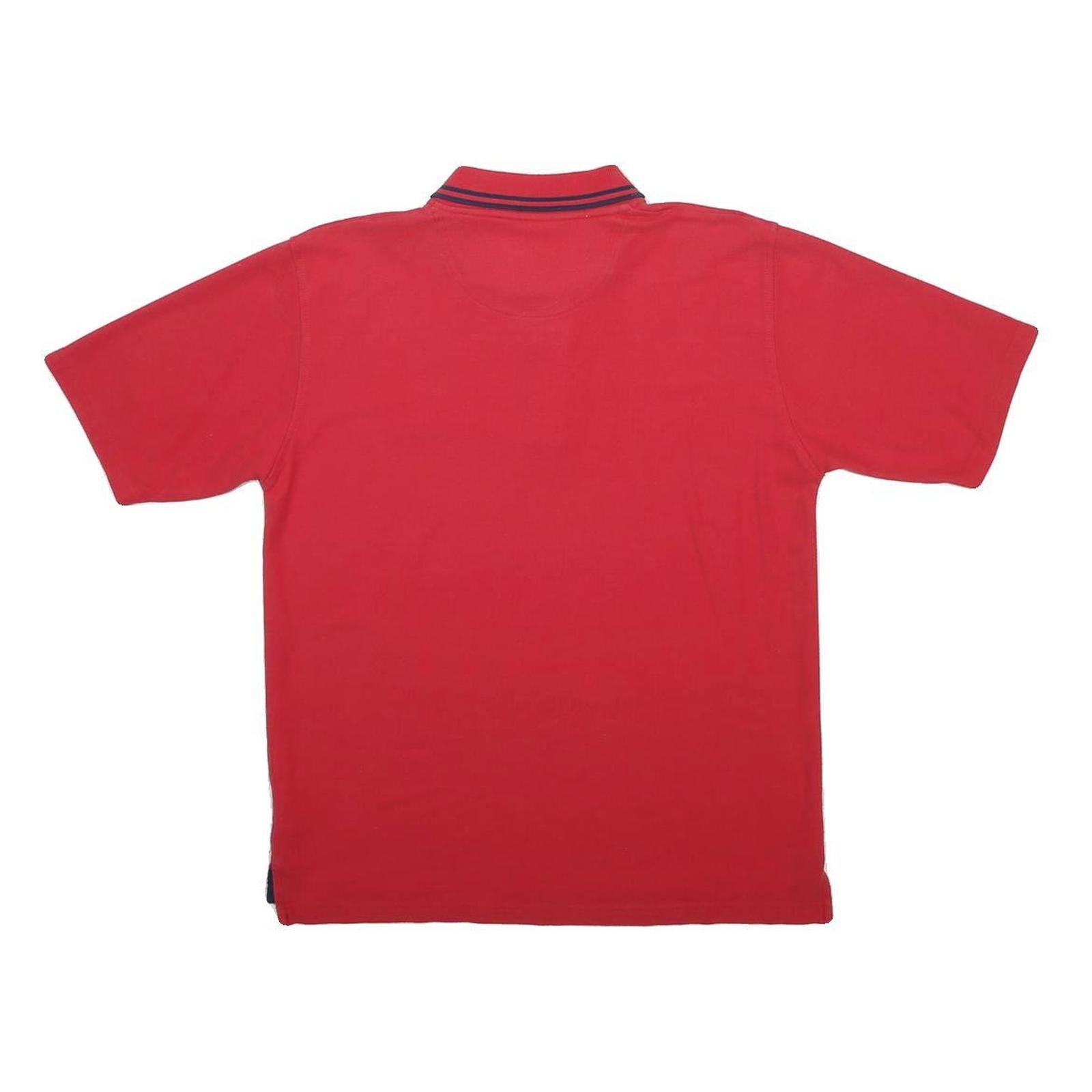 UMBRO Mens Red Polo Shirt L Cotton Blend Short Sleeve Basic Sportswear