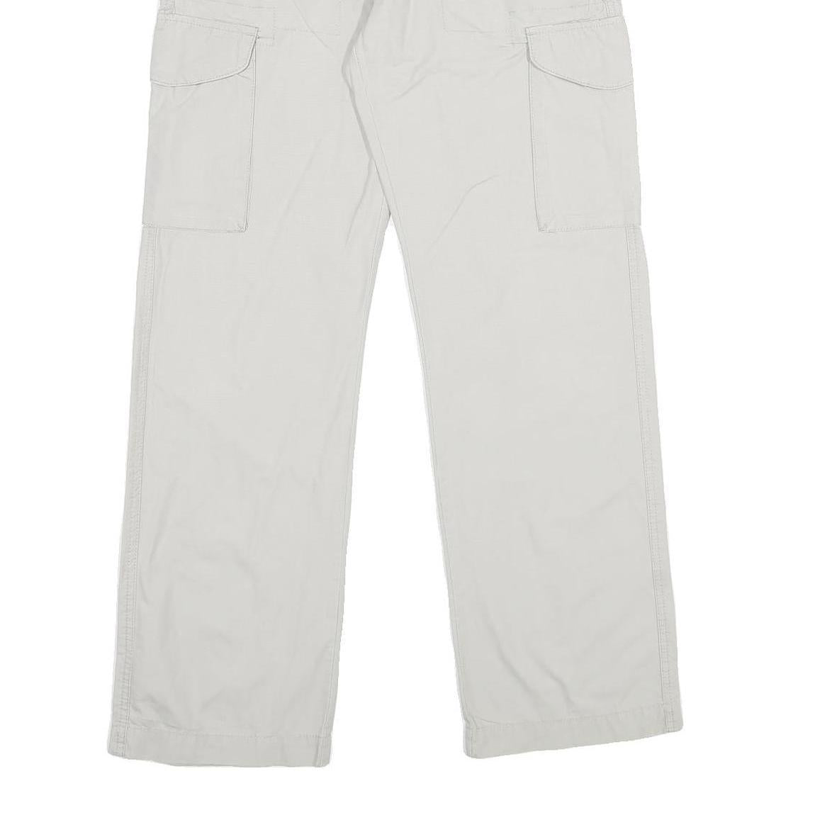 WE Mens Regular Fit Beige Cotton Trousers Cargo W32 L32 Zip Closure Casual