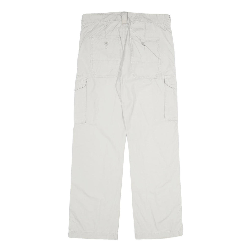 WE Mens Regular Fit Beige Cotton Trousers Cargo W32 L32 Zip Closure Casual