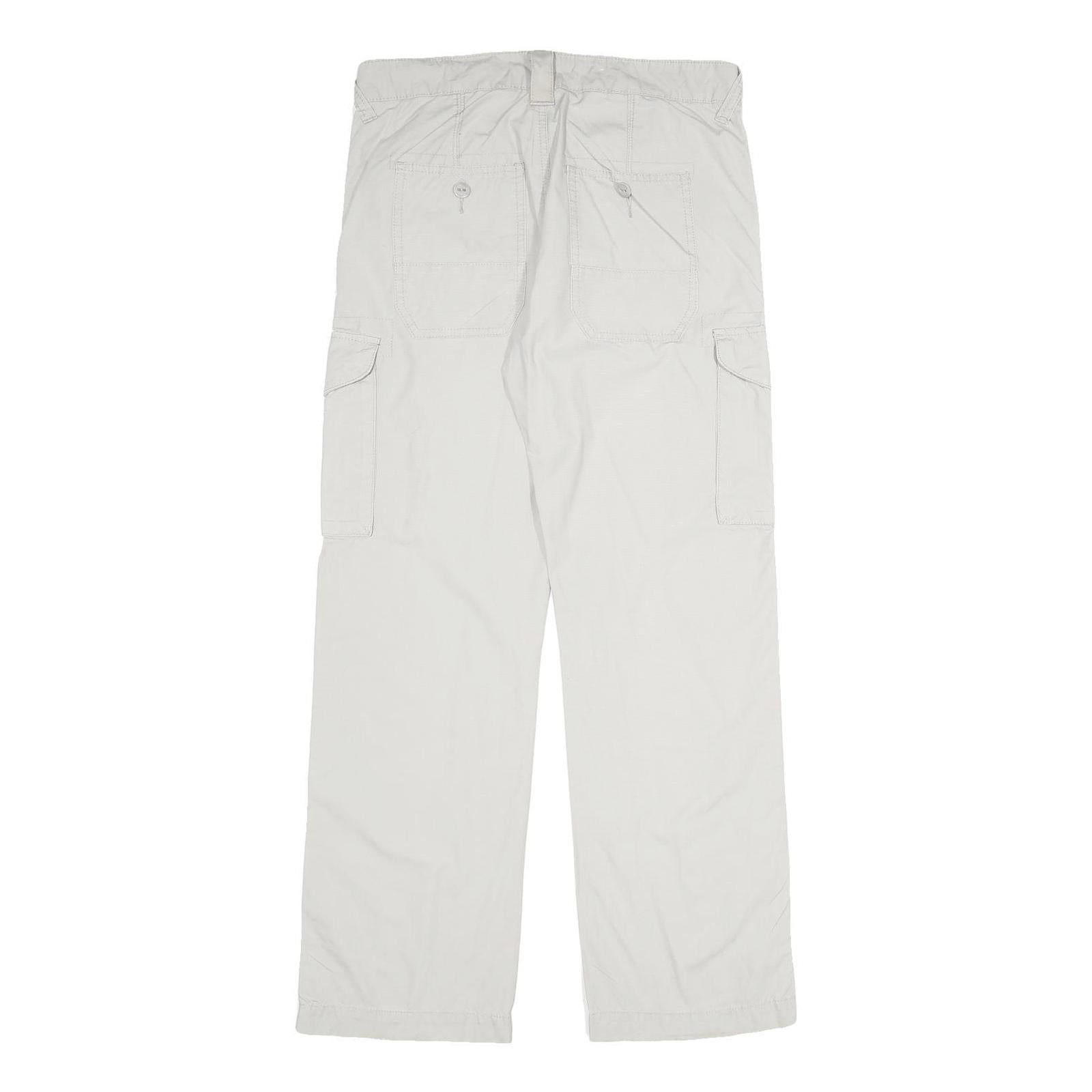 WE Mens Regular Fit Beige Cotton Trousers Cargo W32 L32 Zip Closure Casual