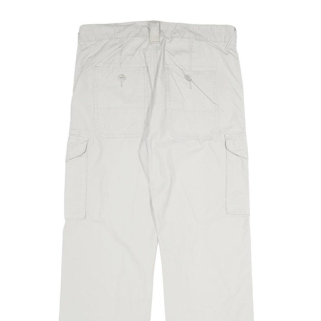 WE Mens Regular Fit Beige Cotton Trousers Cargo W32 L32 Zip Closure Casual