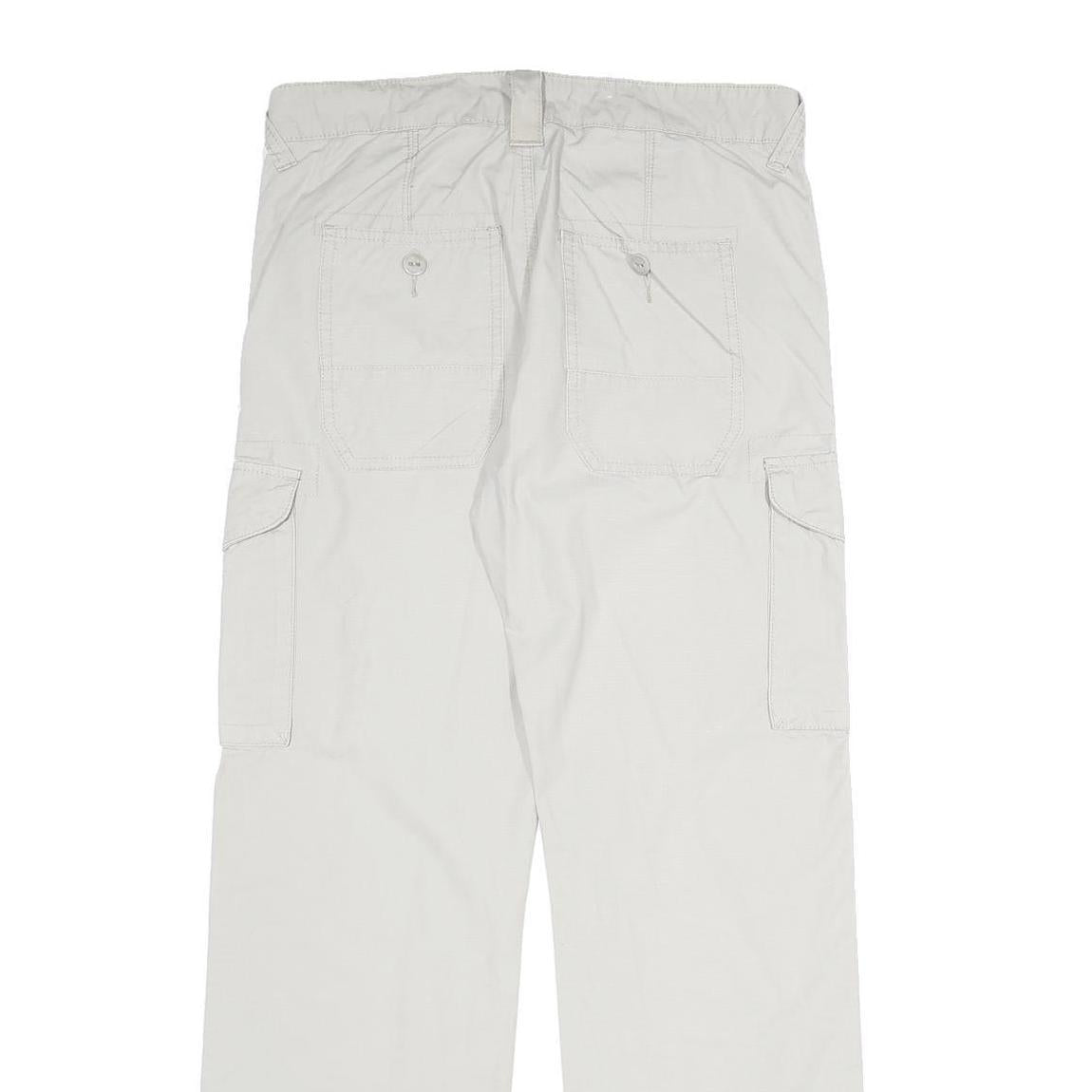 WE Mens Regular Fit Beige Cotton Trousers Cargo W32 L32 Zip Closure Casual