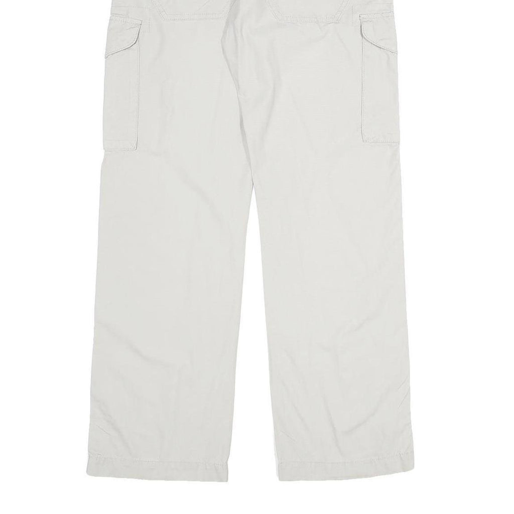 WE Mens Regular Fit Beige Cotton Trousers Cargo W32 L32 Zip Closure Casual