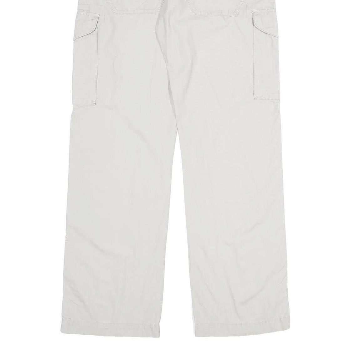 WE Mens Regular Fit Beige Cotton Trousers Cargo W32 L32 Zip Closure Casual