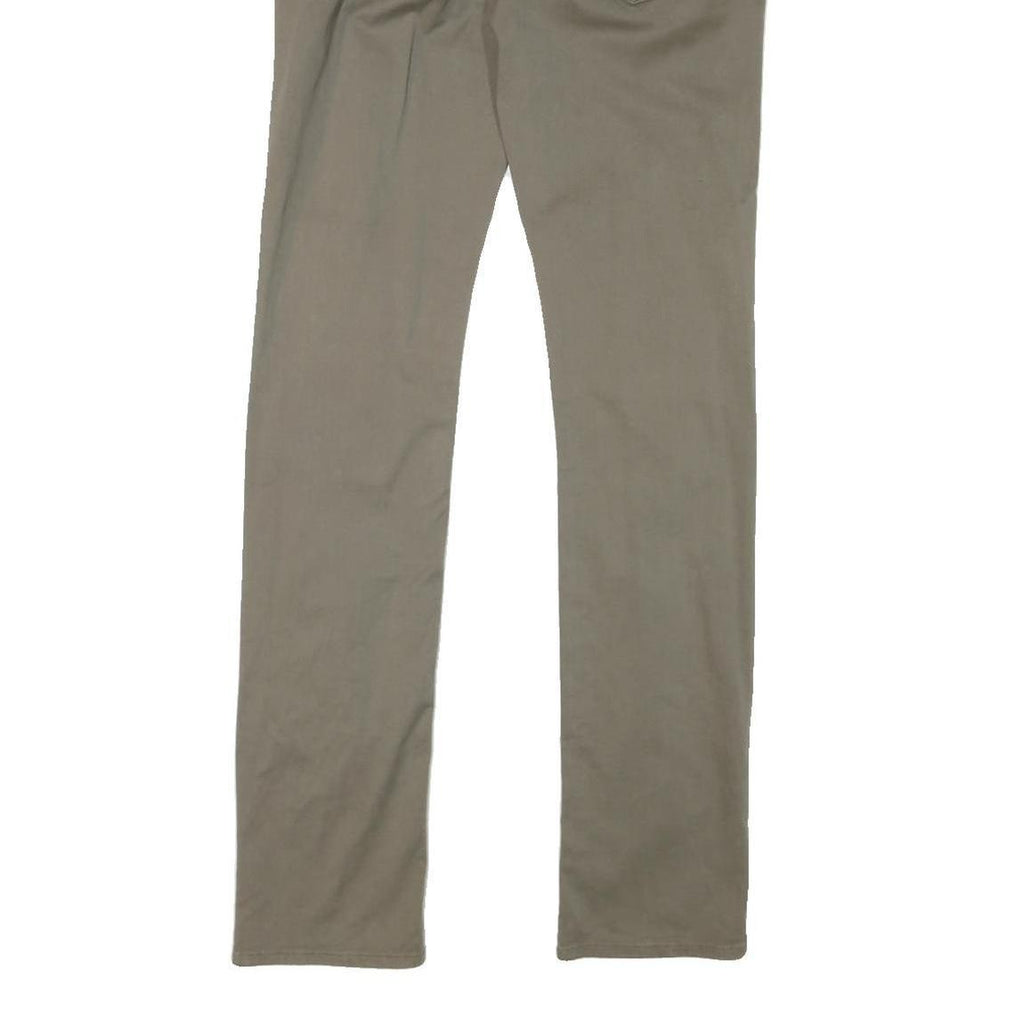 GUESS Mens Slim Fit Beige Cotton Blend Slim Trousers W32 L33 Zip Closure