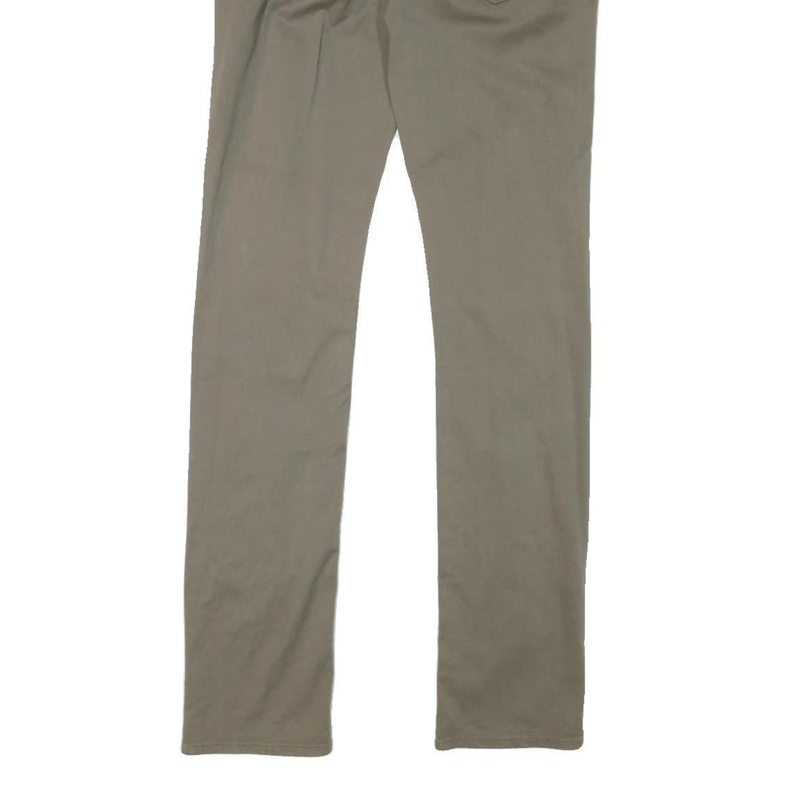 GUESS Mens Slim Fit Beige Cotton Blend Slim Trousers W32 L33 Zip Closure