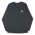 CARHARTT Mens Black Long Sleeve Crew Neck T-Shirt M Pocket Cotton Blend