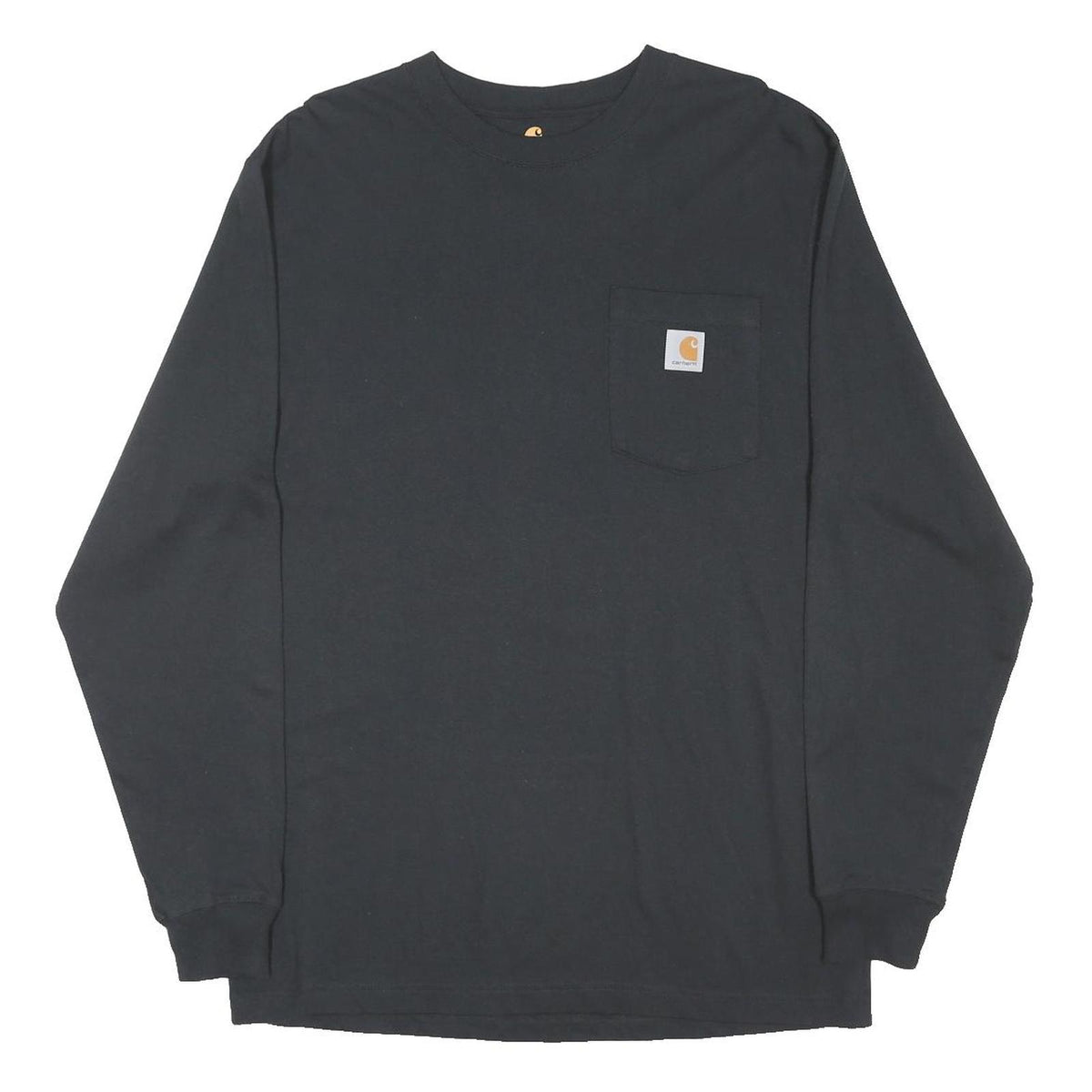 CARHARTT Mens Black Long Sleeve Crew Neck T-Shirt M Pocket Cotton Blend