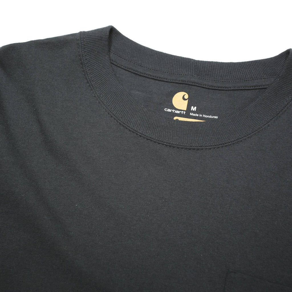 CARHARTT Mens Black Long Sleeve Crew Neck T-Shirt M Pocket Cotton Blend