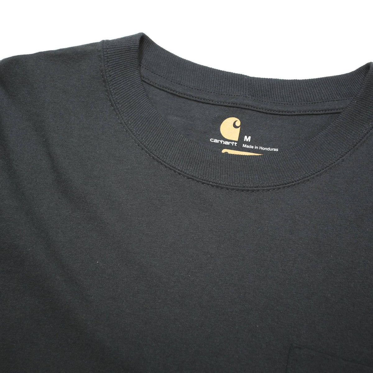 CARHARTT Mens Black Long Sleeve Crew Neck T-Shirt M Pocket Cotton Blend