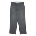 DICKIES Mens Regular Grey Cotton Blend Trousers W34 L32 Workwear Zip Closure