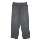 DICKIES Mens Regular Grey Cotton Blend Trousers W34 L32 Workwear Zip Closure