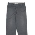 DICKIES Mens Regular Grey Cotton Blend Trousers W34 L32 Workwear Zip Closure
