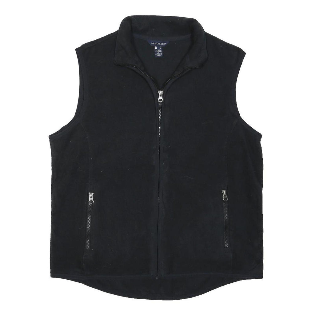 LANDSEND Womens Black Fleece Zip Jacket S Casual Outdoor Lightweight