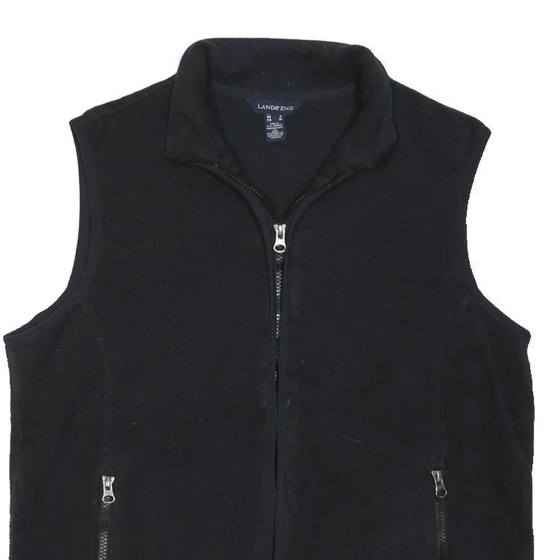 LANDSEND Womens Black Fleece Zip Jacket S Casual Outdoor Lightweight