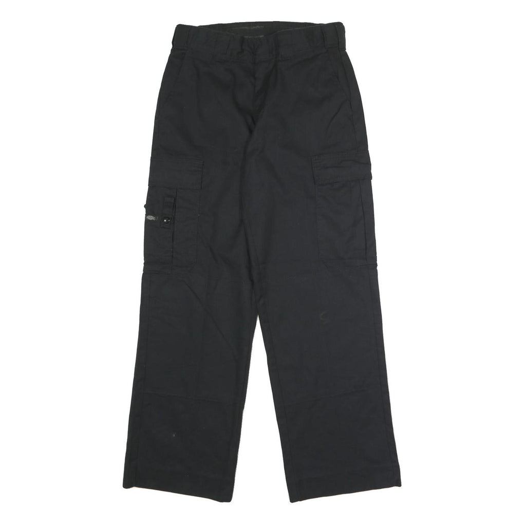 DICKIES Mens Polyester Blend Black Regular Cargo Trousers W30 L31 Workwear Zip