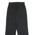 DICKIES Mens Polyester Blend Black Regular Cargo Trousers W30 L31 Workwear Zip