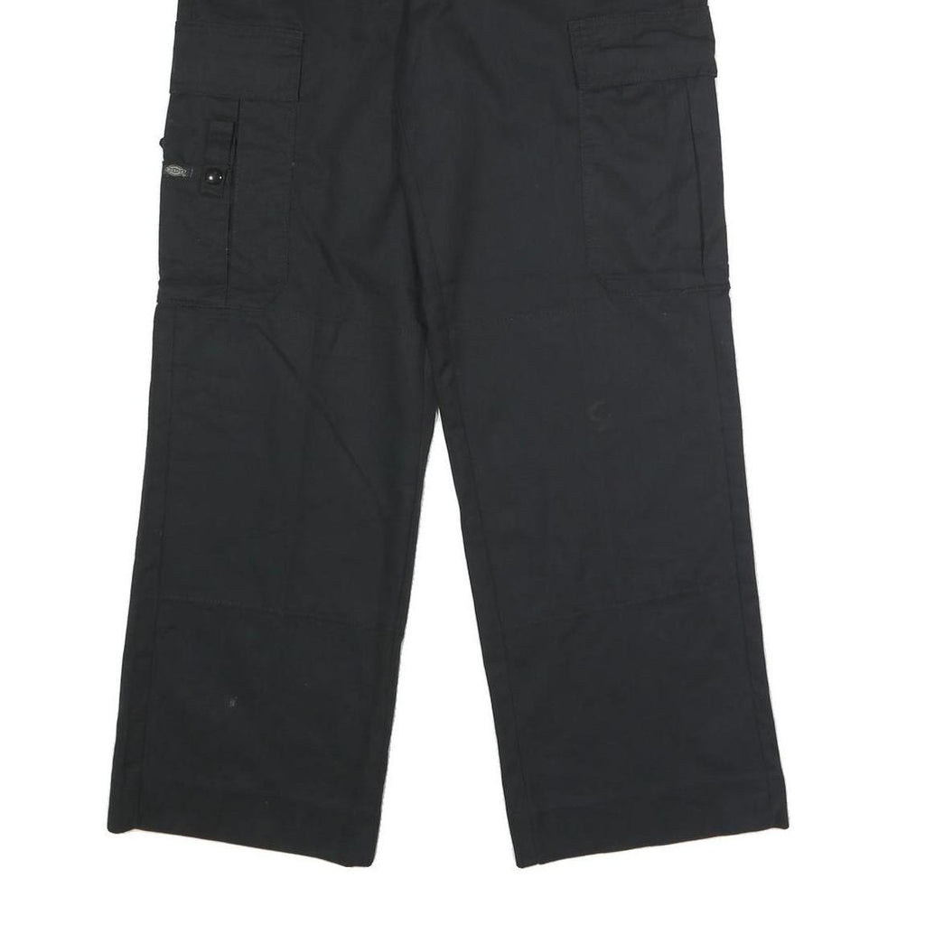 DICKIES Mens Polyester Blend Black Regular Cargo Trousers W30 L31 Workwear Zip