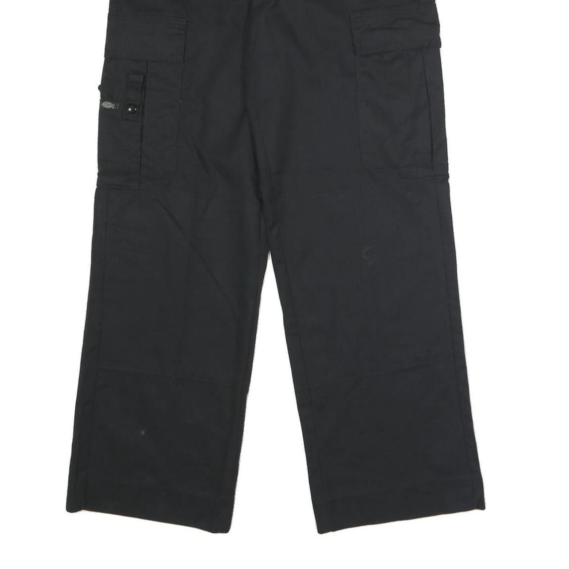 DICKIES Mens Polyester Blend Black Regular Cargo Trousers W30 L31 Workwear Zip