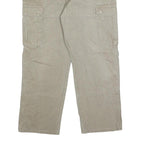 WRANGLER Mens Regular Beige Cotton Cargo Trousers W36 L30 Workwear Zip Closure