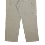 WRANGLER Mens Regular Beige Cotton Cargo Trousers W36 L30 Workwear Zip Closure