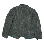 CHRISTOPHER & BANKS Mens Blue Green Cotton Blend Check Button Jacket XL Tailored