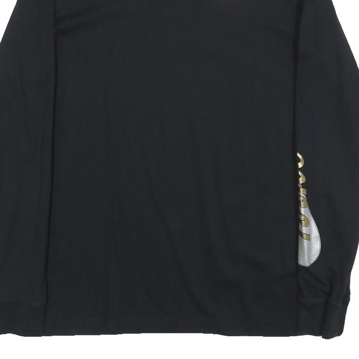 NIKE Mens Black Long Sleeve Crew Neck Graphic T-Shirt XS Cotton Blend