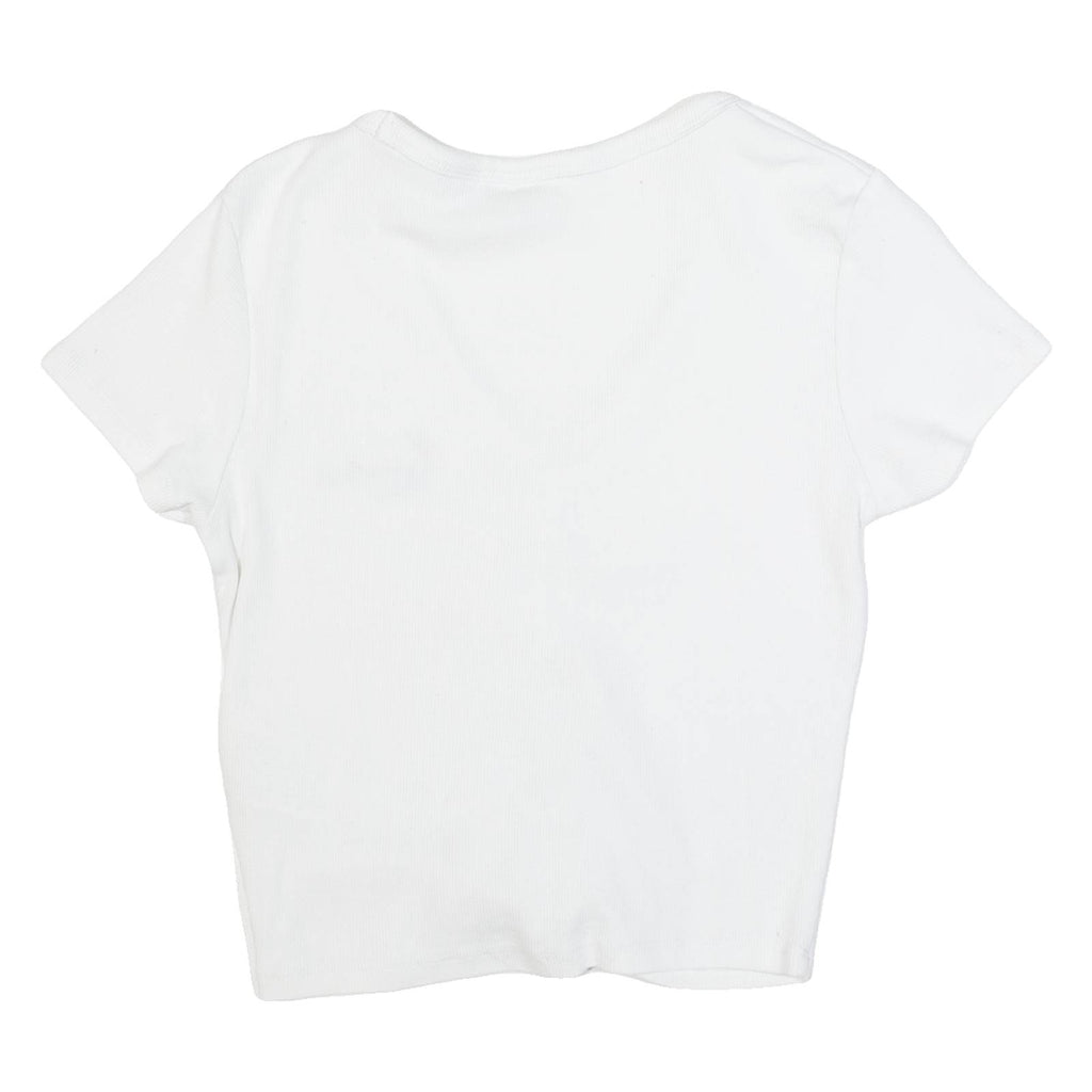 KARL KANI Ruched Womens Top White V-Neck S