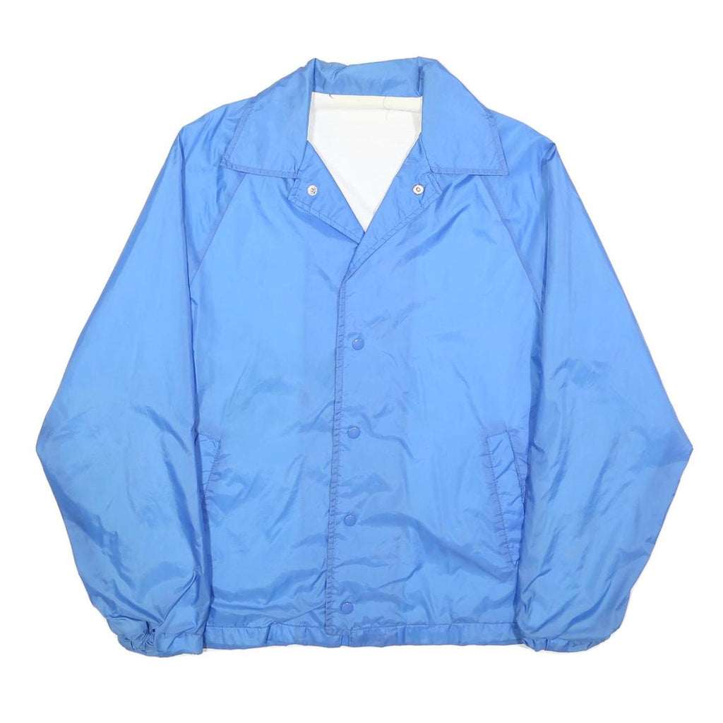 Mens Blue Polyester Blend Button Jacket M Plain Lightweight Casual Outerwear