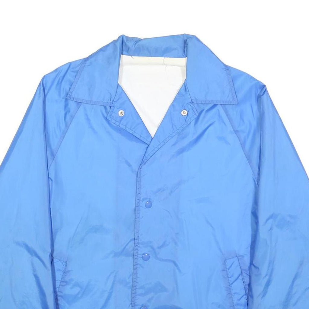 Mens Blue Polyester Blend Button Jacket M Plain Lightweight Casual Outerwear