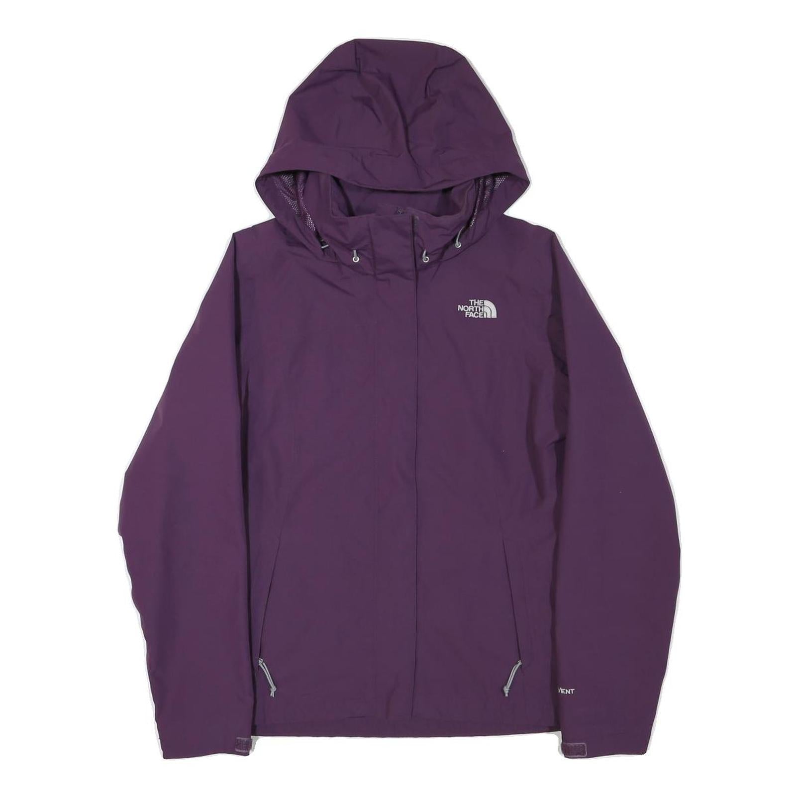 THE NORTH FACE Womens Purple Outdoor Jacket S Polyester Blend Zip Hooded