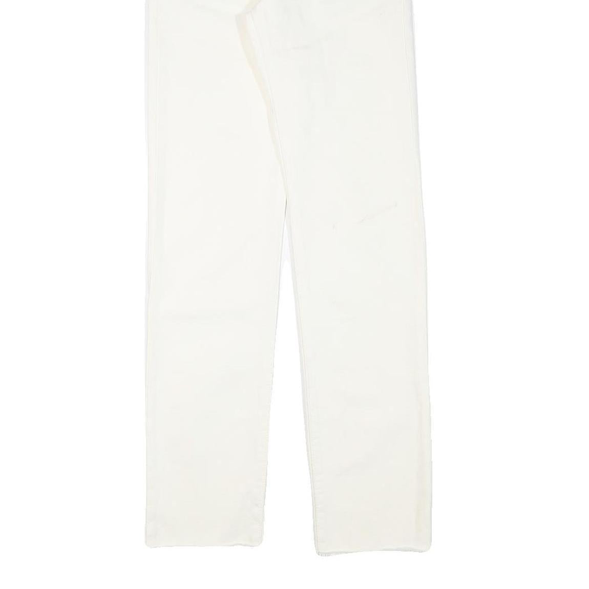 LEVI'S 501 Womens White Regular Straight Denim Jeans W25 L30 Classic Button